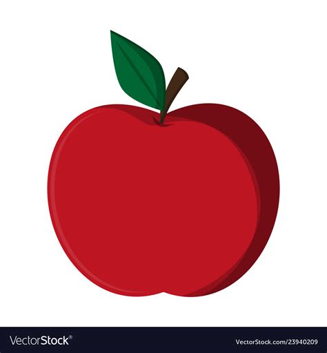 Apple Fruit Cartoon Isolated Royalty Free Vector Image