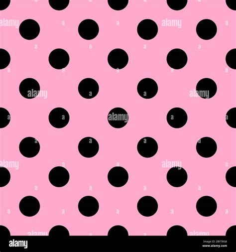Seamless Polka Dot Pattern Black Dots On Pink Background Vector Illustration Stock Vector