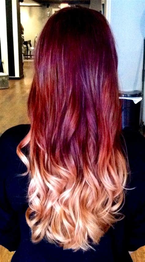 I Did A Beautiful Violet To Red To Blonde Ombre Today On A