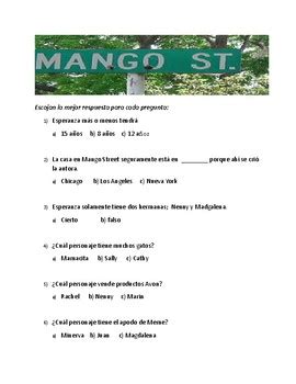 Ahora el mercado está lleno de diferentes fabricantes de ropa de moda. La casa en Mango Street test by Maria del Mar | Teachers ...