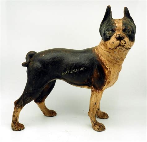 Rare Antique Cast Iron Terrier Dog Door Stop 10 2nd Cents Inc