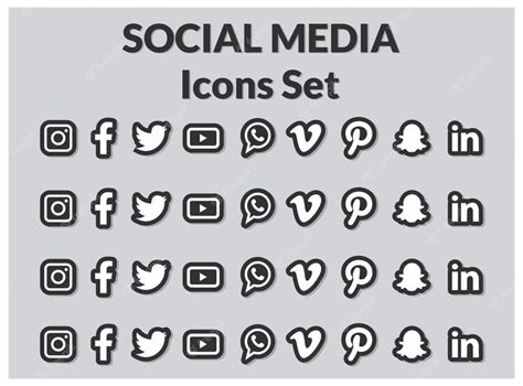 Premium Vector Popular Social Media Icons Set