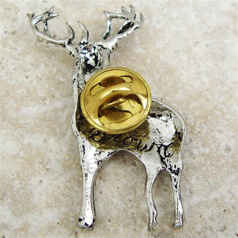 Standing Stag Tie Pin Antiqued Pewter By Wild Life Designs