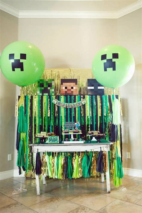 Julians Minecraft Birthday Cumpleaños Con Tema De Minecraft Fiesta