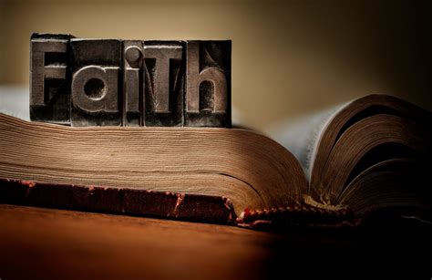 The Word Faith Spelled Out In Metal Type Fonts Stockfreedom Premium