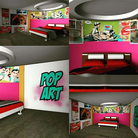 Habitación pop art motel lounge | Habitaciones temáticas, Diseño pared, Habitacion