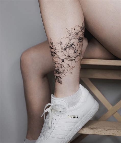 Flower Tattoo Tatuagem Tatuagem Mulher Tatuagem Na Perna Feminina