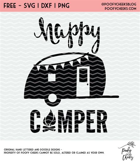Happy Camper Cut File For Silhouette And Cricut Free Svg