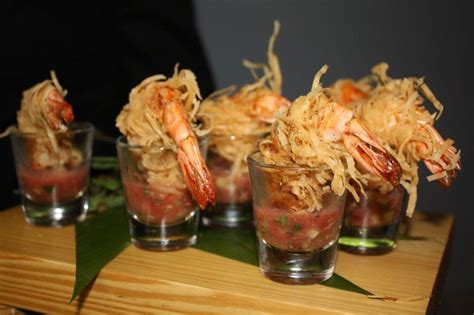 To give you an idea of heavy hors d'oeuvre buffets. Shot Glass Shrimp Ceviche Crab Cocktail with Avocado, Mango & Lime Vinaigrette in a Shot Glass ...
