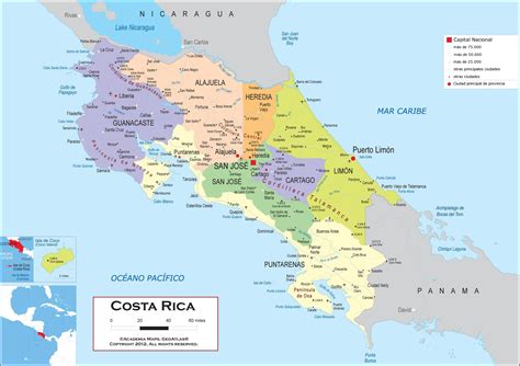 Mapa Politico De Costa Rica