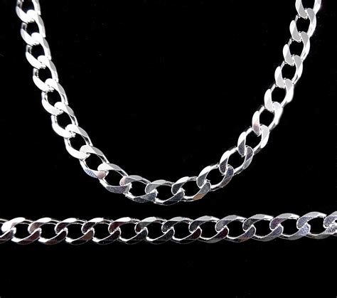 7mm Solid 925 Sterling Silver Italian Cuban Curb Mens Chain Made In
