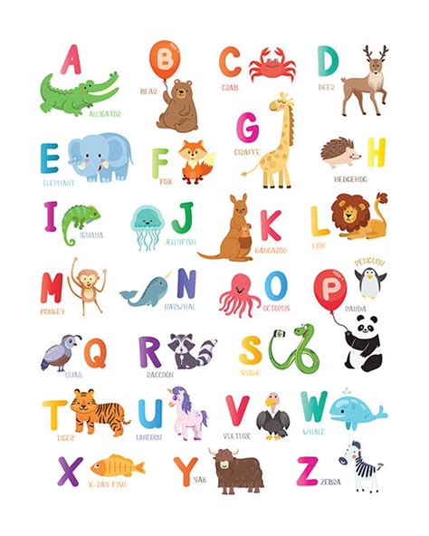Attmu wooden puzzles for toddlers, alphabet puzzle and number puzzle, 2 in 1 preschool educational learning toys with chunky wood . Animal alphabet poster PRINTABLE ABC chart Kids wall art ...