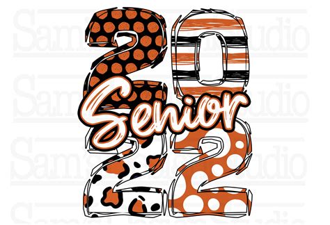 Orange And Black Senior 2022 Png Senior Class Of 2022 Etsy