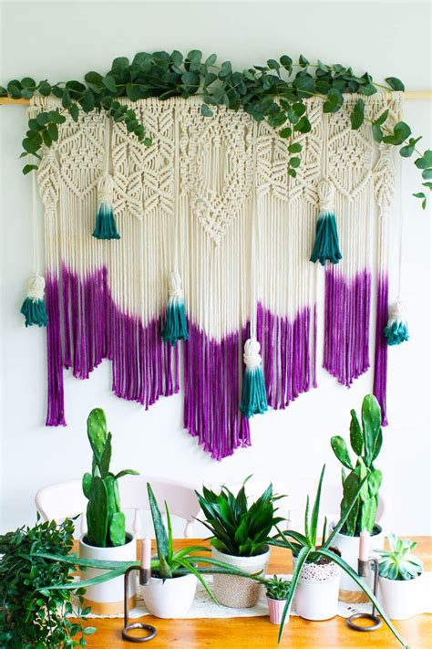 Add beads to your macrame wall decor to give this simple macrame design a lovely contrast to your bare wall. DIY DYED MACRAME WALL HANGING BACKDROP TUTORIAL | Bespoke ...