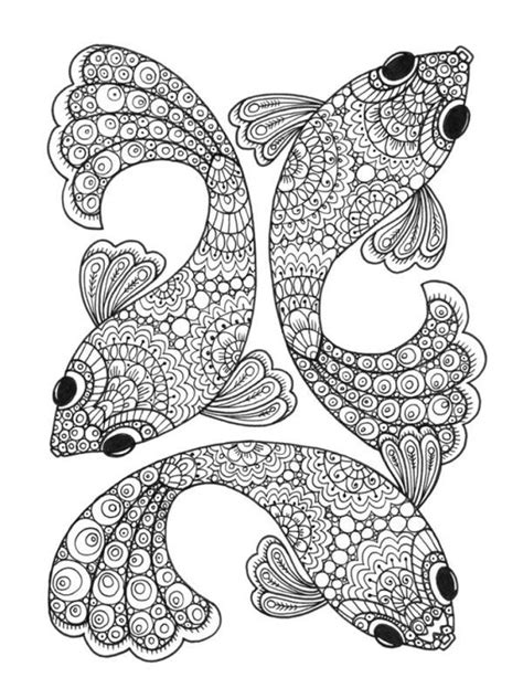 Free Zentangle Coloring Pages Fish - TrentonfvZhang