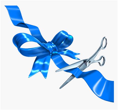 Cut Clipart Ribbon Cutting Grand Opening Blue Ribbon Hd Png Download