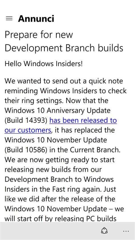 Le Insider Build Preview Di Windows 10 Redstone 2 Saranno Rilasciate