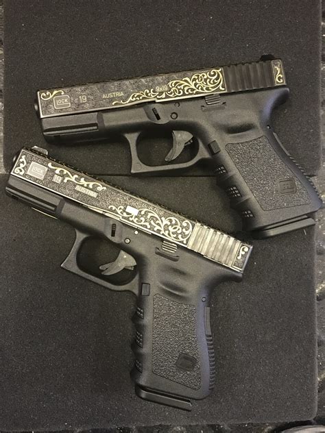 Hand Engraved And Gold Inlaid Factory Glocks The Firearm Blog