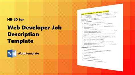 Download Now Web Developer Job Description Template