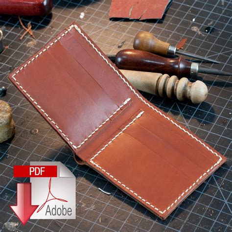classic leather bi fold wallet digital template