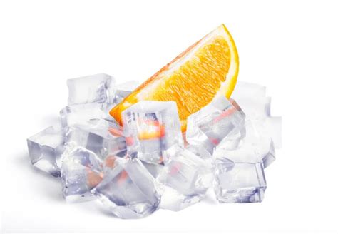 Ice Cubes And Orange Stock Image Image Of Light Solid 39844223