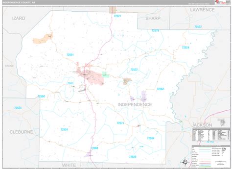 Independence County Ar Wall Map Premium Style By Marketmaps Mapsales