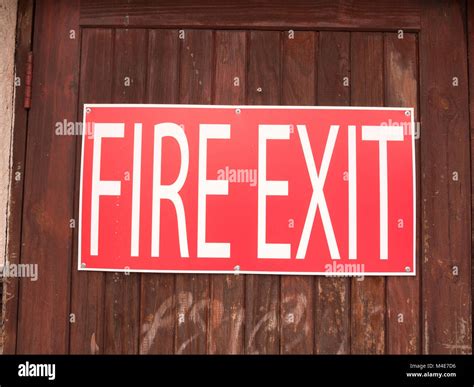 Fire Exit Warning Sign Stock Photos And Fire Exit Warning