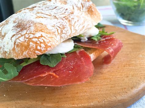 Prosciutto Ham Mozzarella And Arugula Panini Sandwich Italian Recipe Book