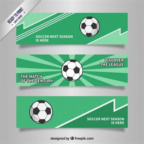 Banners De Fútbol Vector Premium