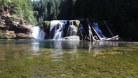 Lower Falls Located On The Lewis River East Of Cougar Washington Stock