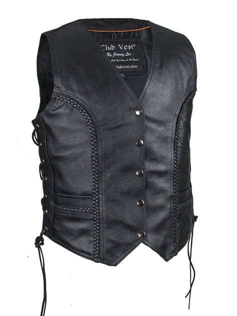 Womens Braided Leather Club Vest Wlsv38 Leather Supreme