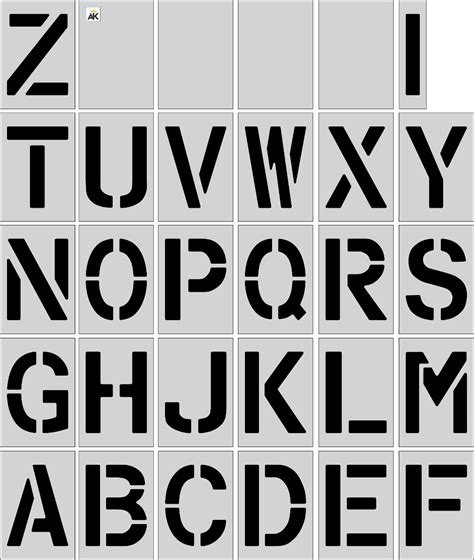 1 Alphabet Stencils A To Z Letters In Stencils Format Available In 1