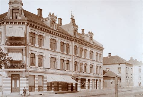 Parkgata 12, Norsengs Privathotel, Vangs Sparebank, ca. 1900. Eksteriør ...
