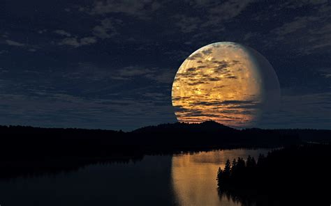 2560x1600 Night Sky Moon River Reflection 2560x1600 Resolution Hd 4k