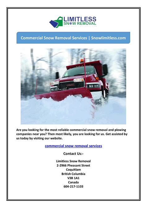 Commercial Snow Removal Services Limitless Snow