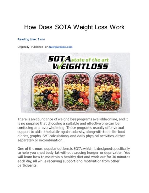 Ppt How Does Sota Weight Loss Work 1 Powerpoint Presentation Free