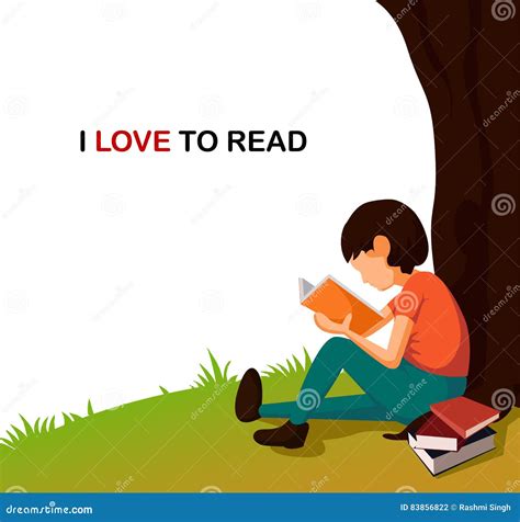 I Love Reading Illustration Stock Vector Illustration Of Read Book