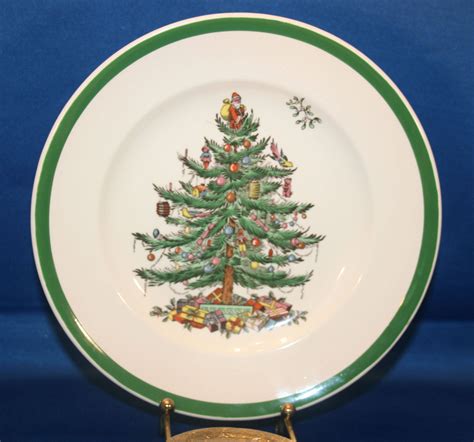 Vintage Spode Christmas Tree Holiday Salad Plate S3324 D Made In