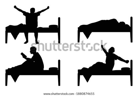 Set Man On Bed Silhouette Vector เวกเตอร์สต็อก ปลอดค่าลิขสิทธิ์ 1880874655 Shutterstock