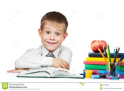 Cute Boy Student With Books And Pencils Stock Image Image Of Cute