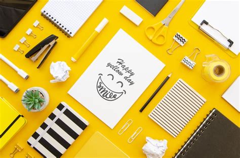 Download Beautiful yellow concept mock-up | Free PSD File