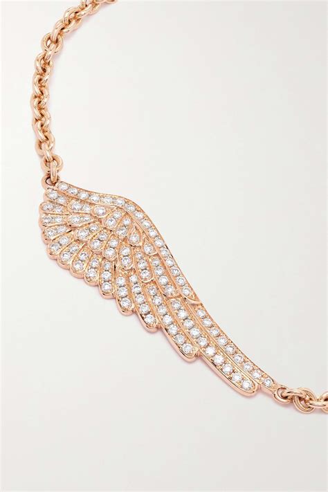 garrard wings classic 18 karat rose gold diamond bracelet net a porter