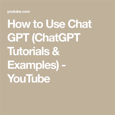 How To Use Chat GPT ChatGPT Tutorials Examples YouTube Office