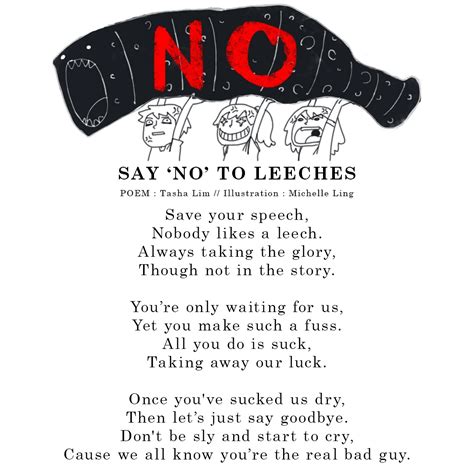 Poem 40 Say No To Leeches