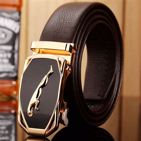 2018 Hot Designer Belt Men High Quality Luxury Fiber Leather Gold