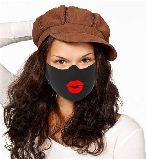 Custom Red Lips Kiss Symbol Handmade Face Covers Stylish Fashionable