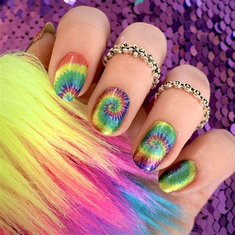 Tie Dye Burst Nail Polish Wraps From Embrace Your Style Nails In 2021 Tie Dye Nails Nail