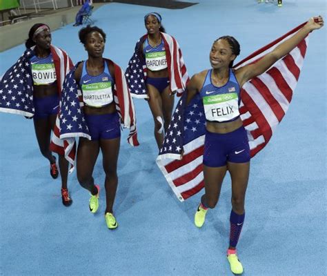 olympics felix fired us win women s 4x100m relay new straits times malaysia general
