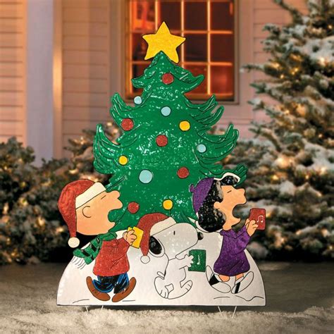 Peanuts Gang Caroling Around The Tree Christmas Decor Brown Christmas