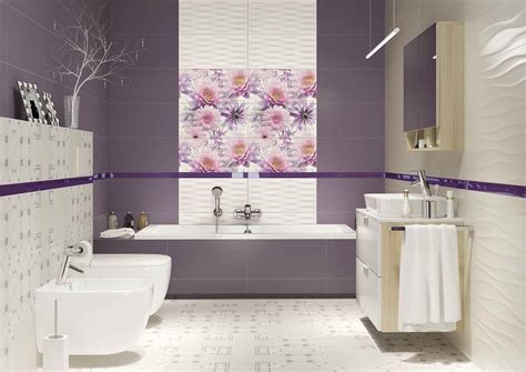 вариант красивого декора укладки плитки в ванной комнате Wnętrze